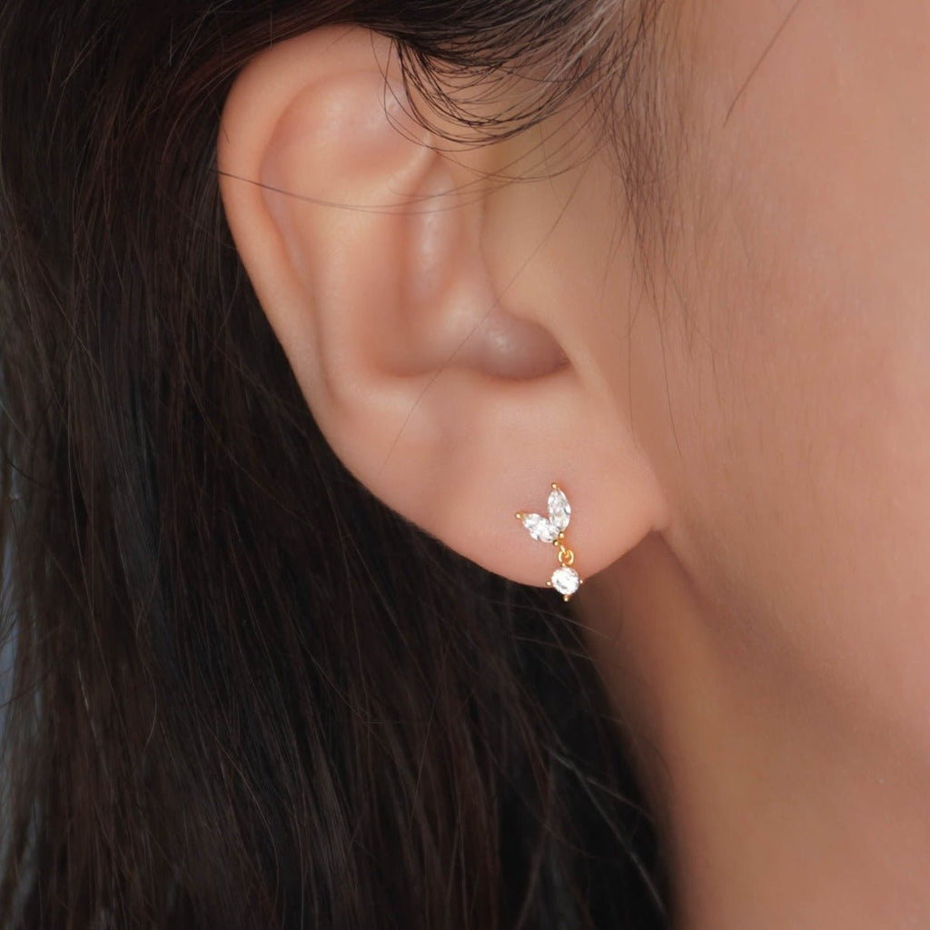 Tiny Starlit Dangle Earrings - Roseraie Gal