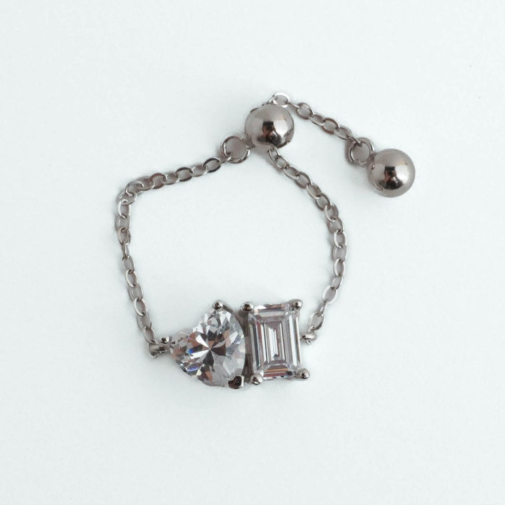 You and Me Chain Ring - Roseraie Gal